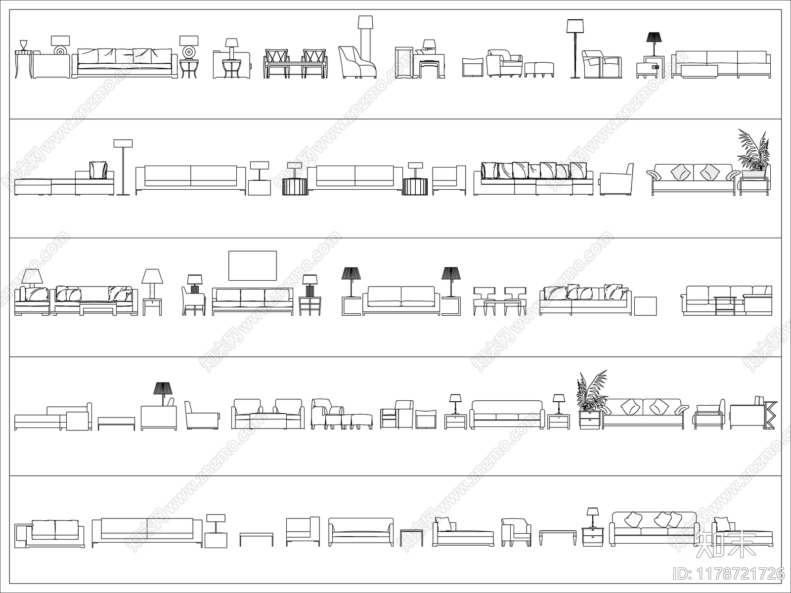 现代综合家具图库施工图下载【ID:1178721726】