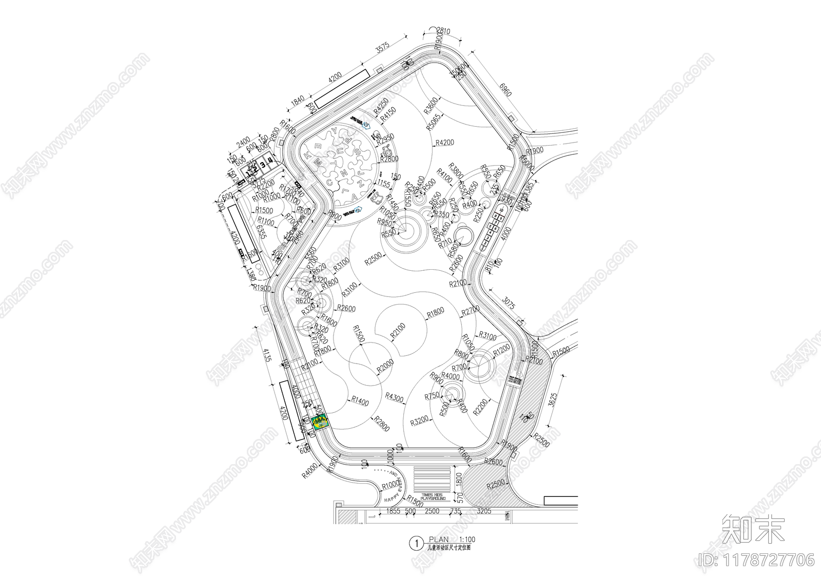 现代公园景观施工图下载【ID:1178727706】