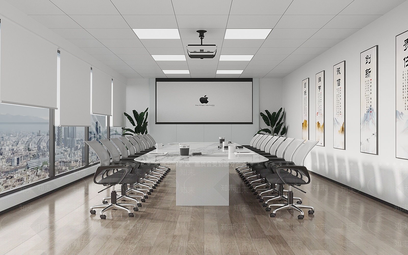 现代办公大厅3D模型下载【ID:1178736554】