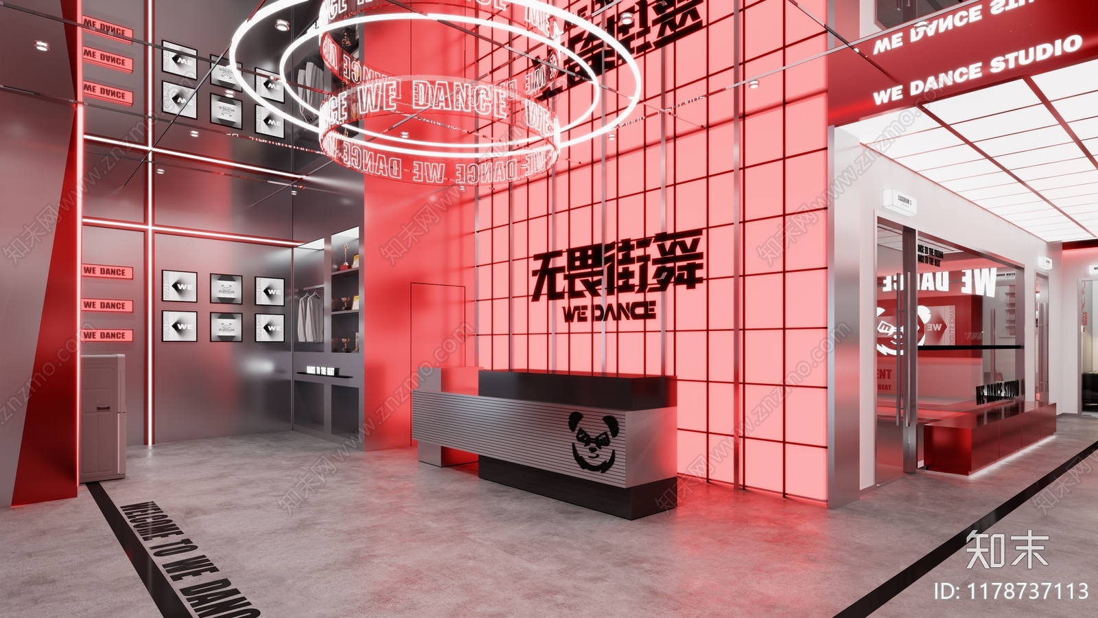 现代舞蹈室cad施工图下载【ID:1178737113】
