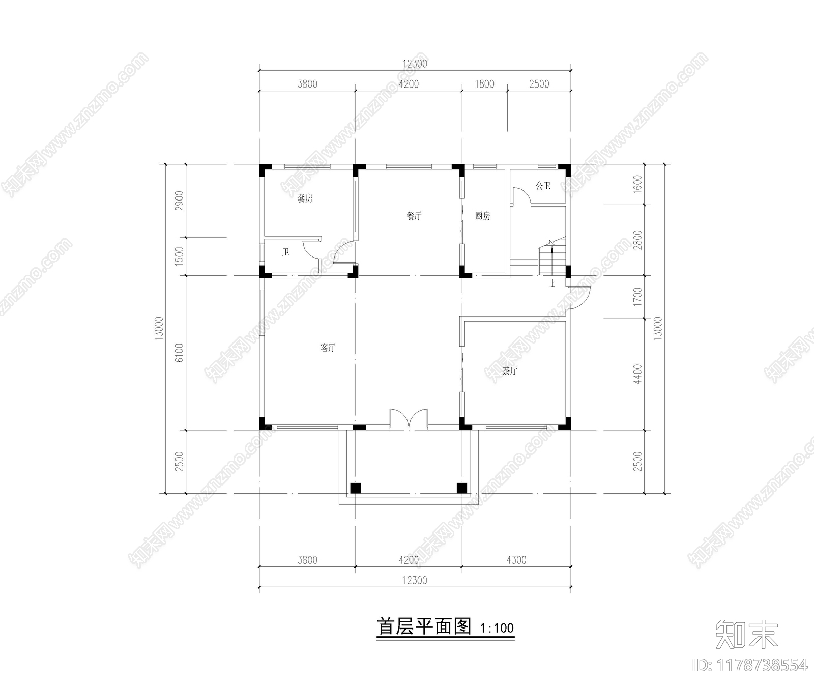 欧式别墅建筑施工图下载【ID:1178738554】