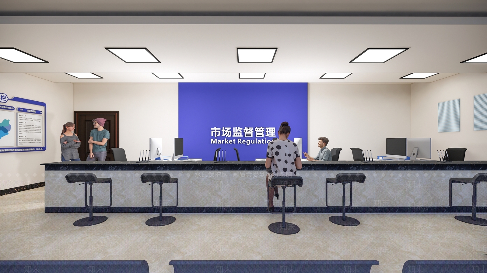 现代办公大厅3D模型下载【ID:1178743332】