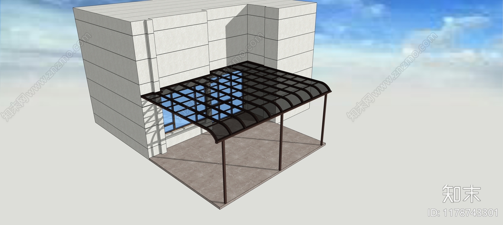 现代雨棚SU模型下载【ID:1178743301】