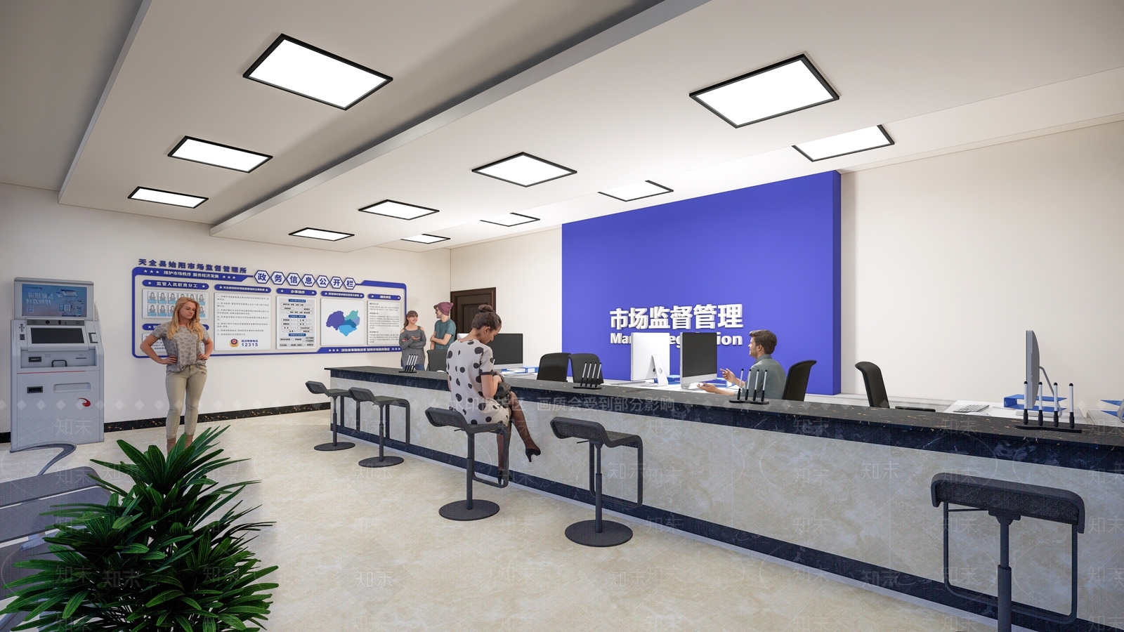 现代办公大厅3D模型下载【ID:1178743332】