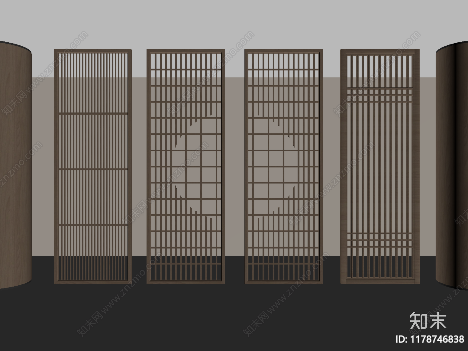 新中式隔断SU模型下载【ID:1178746838】