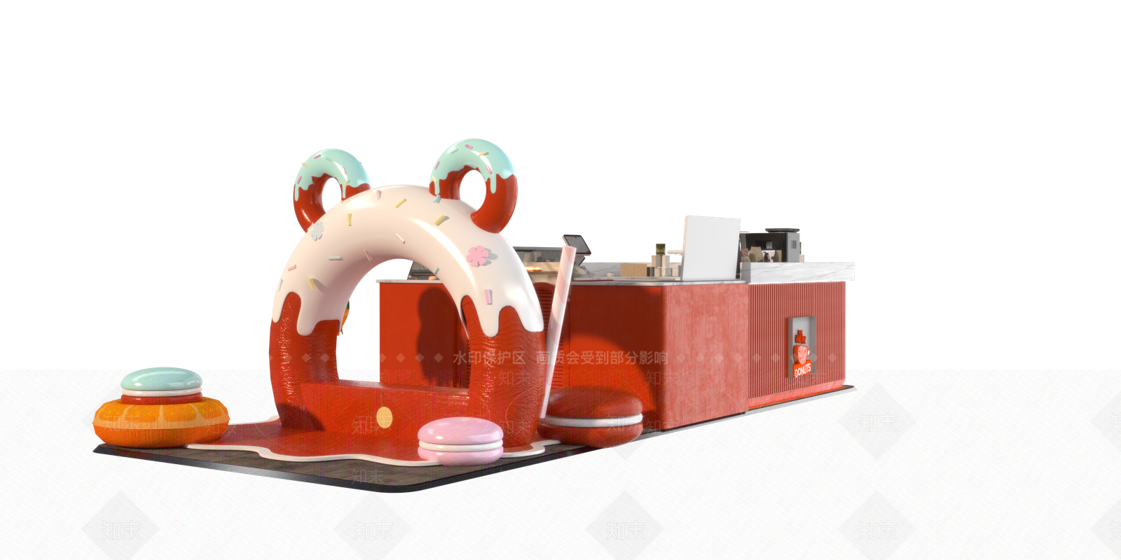 现代甜品面包店3D模型下载【ID:1178751098】