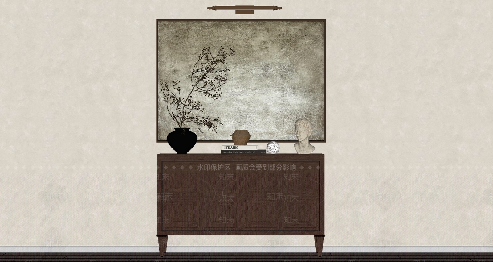 侘寂中古储物柜SU模型下载【ID:1178757927】