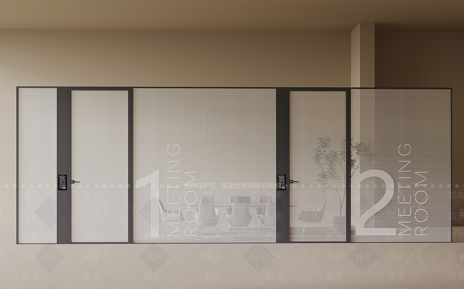 现代隔断3D模型渲染效果图
