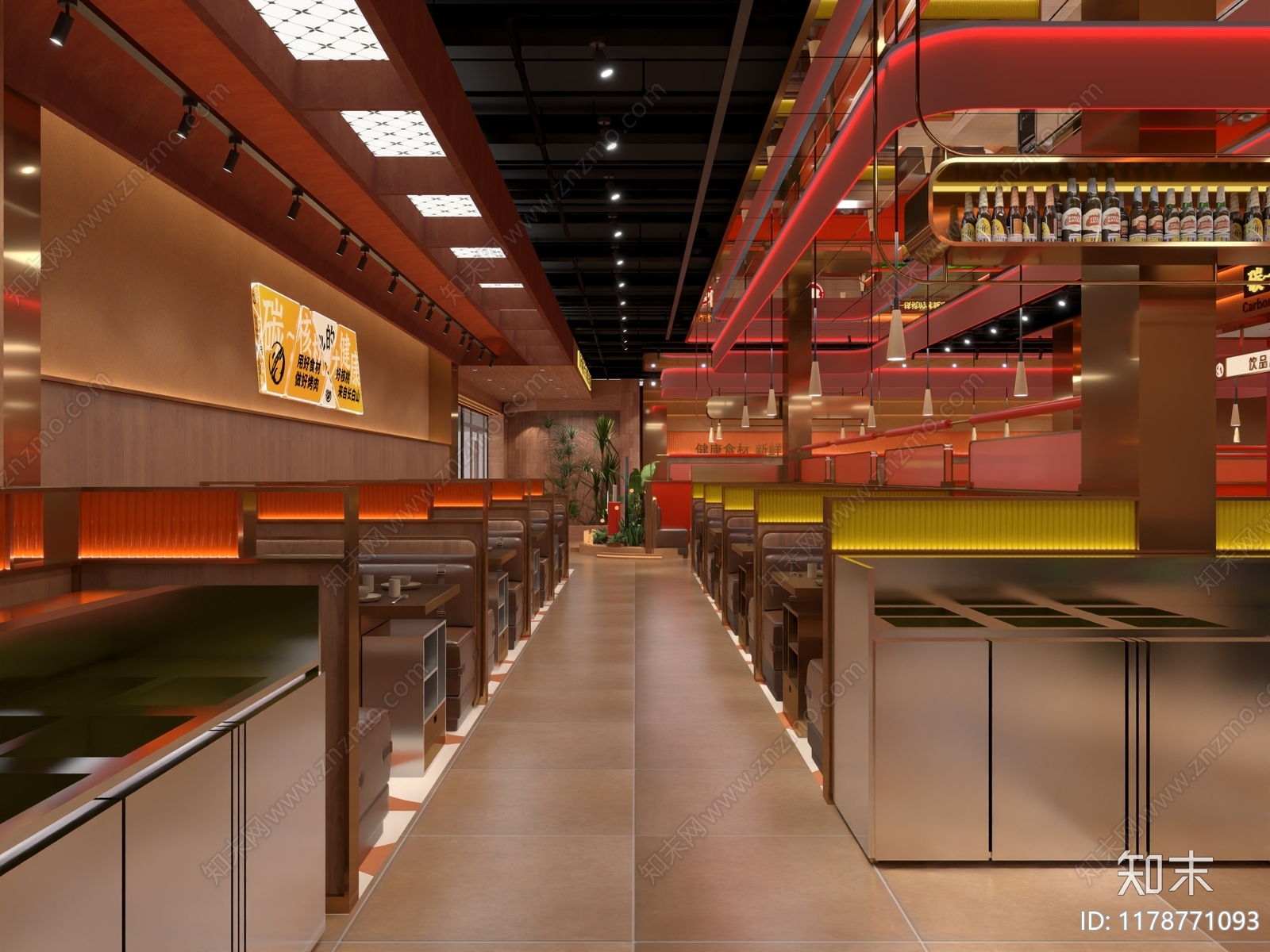 现代复古烤肉店3D模型下载【ID:1178771093】