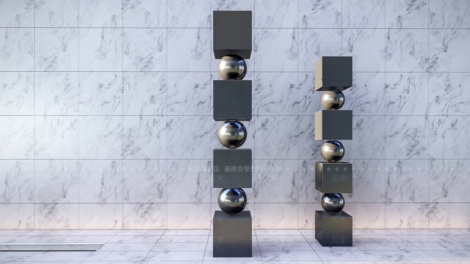 现代雕塑小品SU模型下载【ID:1178771950】