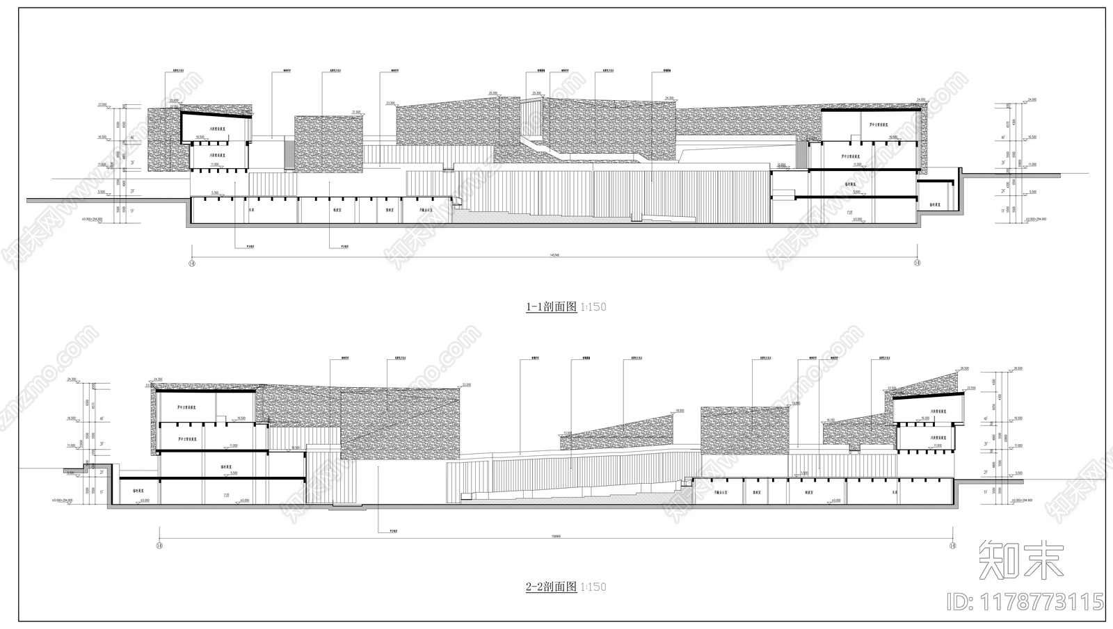 现代美术馆建筑施工图下载【ID:1178773115】
