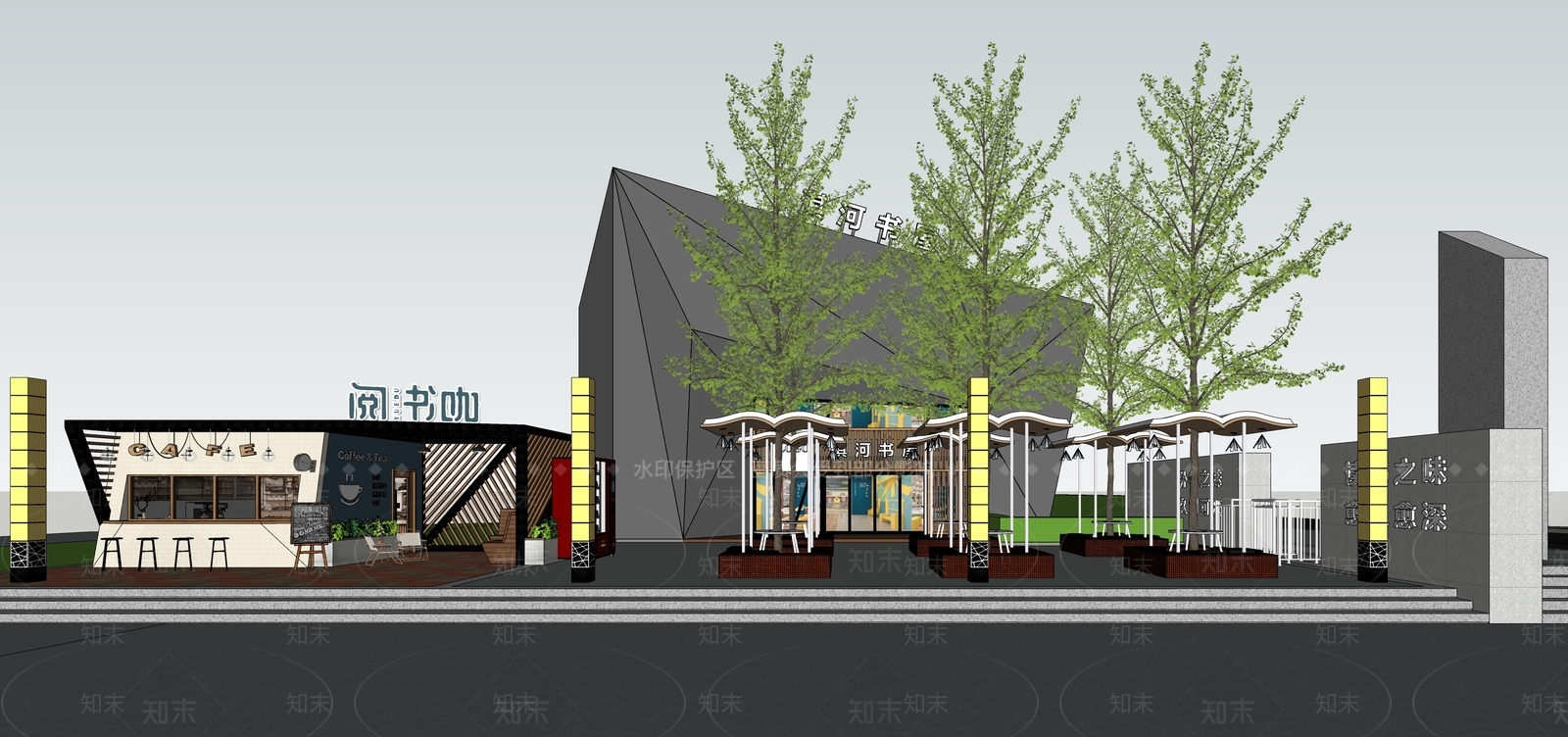 现代景观公园SU模型下载【ID:1178779670】