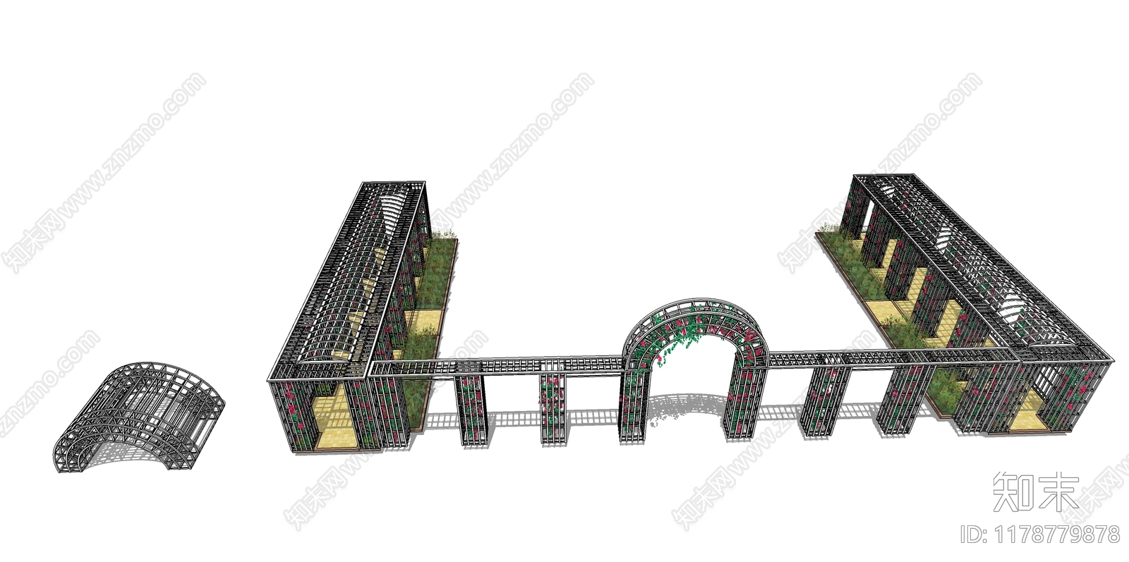 现代简约廊架SU模型下载【ID:1178779878】