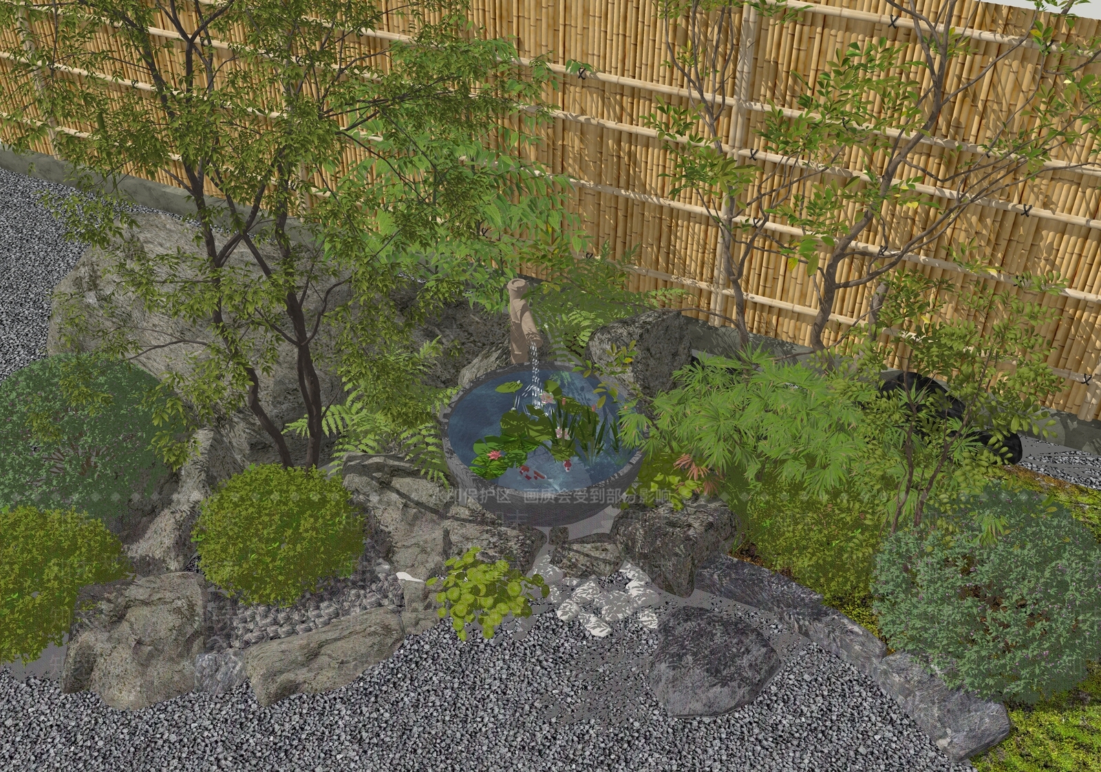 日式禅意庭院小品SU模型下载【ID:1178780998】