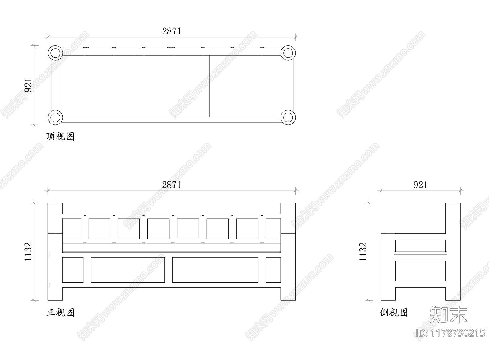 现代沙发cad施工图下载【ID:1178796215】