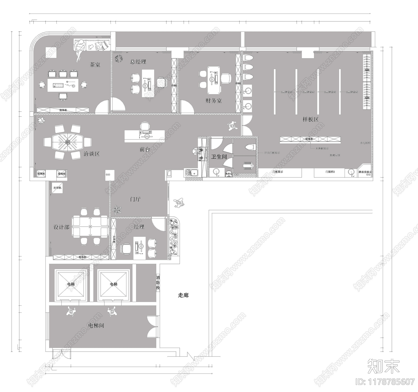现代工作室cad施工图下载【ID:1178785607】