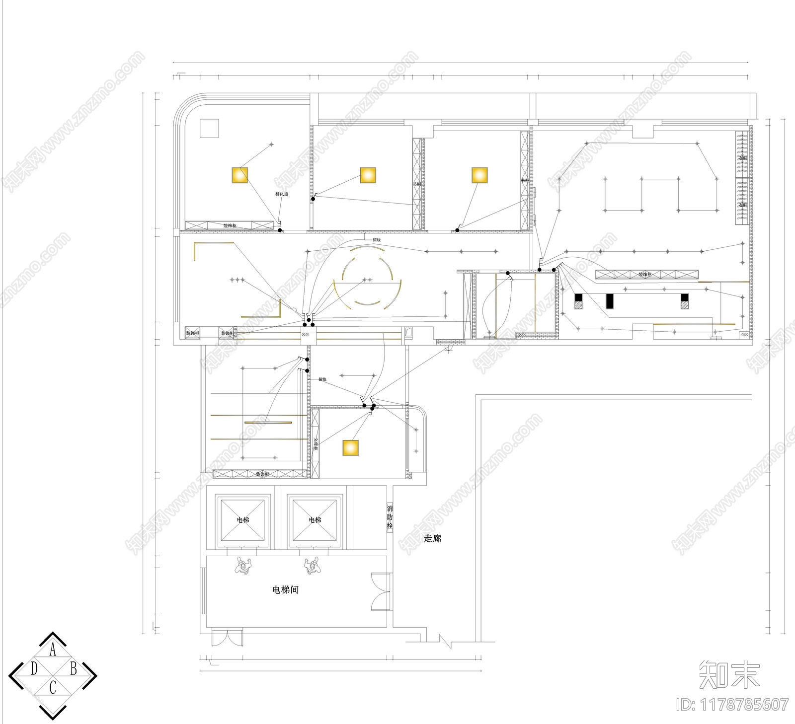现代工作室cad施工图下载【ID:1178785607】