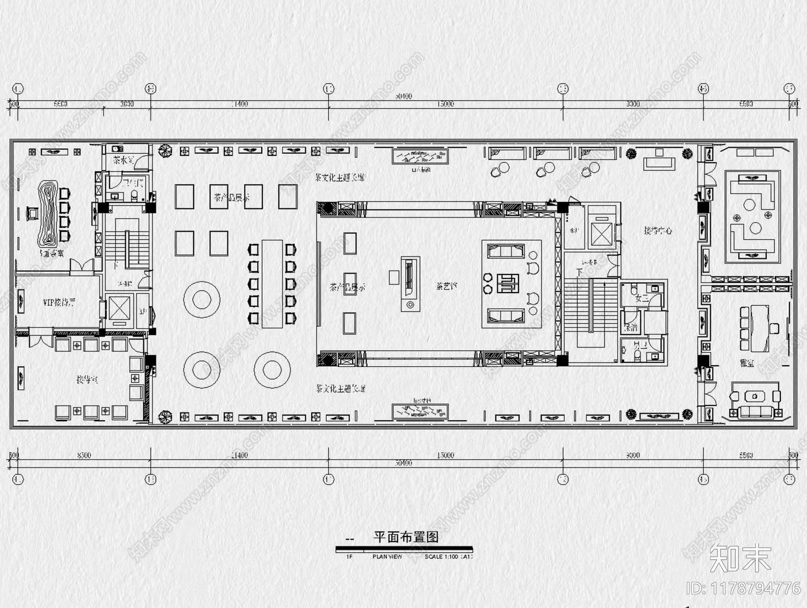 现代茶馆施工图下载【ID:1178794776】