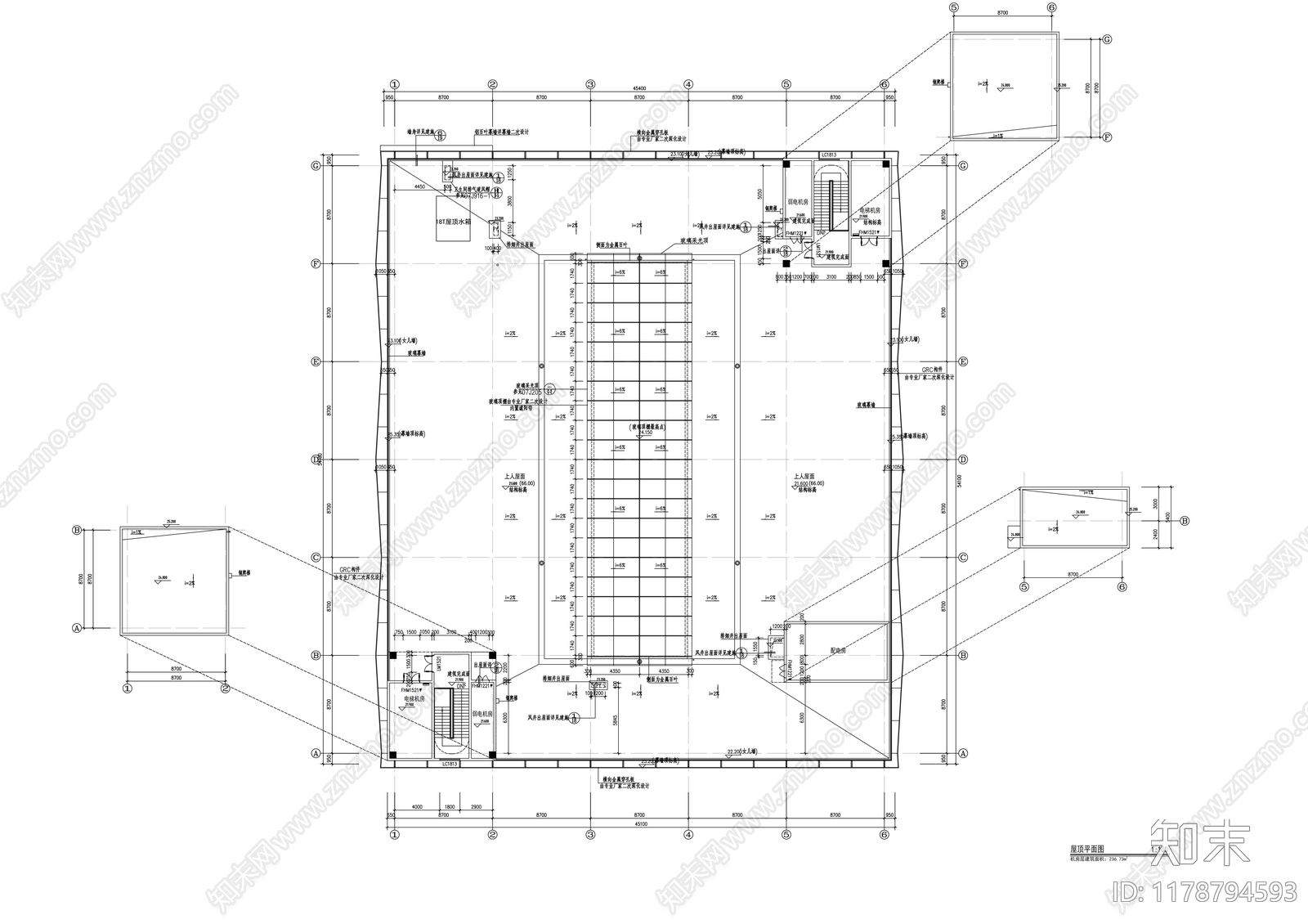 现代办公楼建筑cad施工图下载【ID:1178794593】