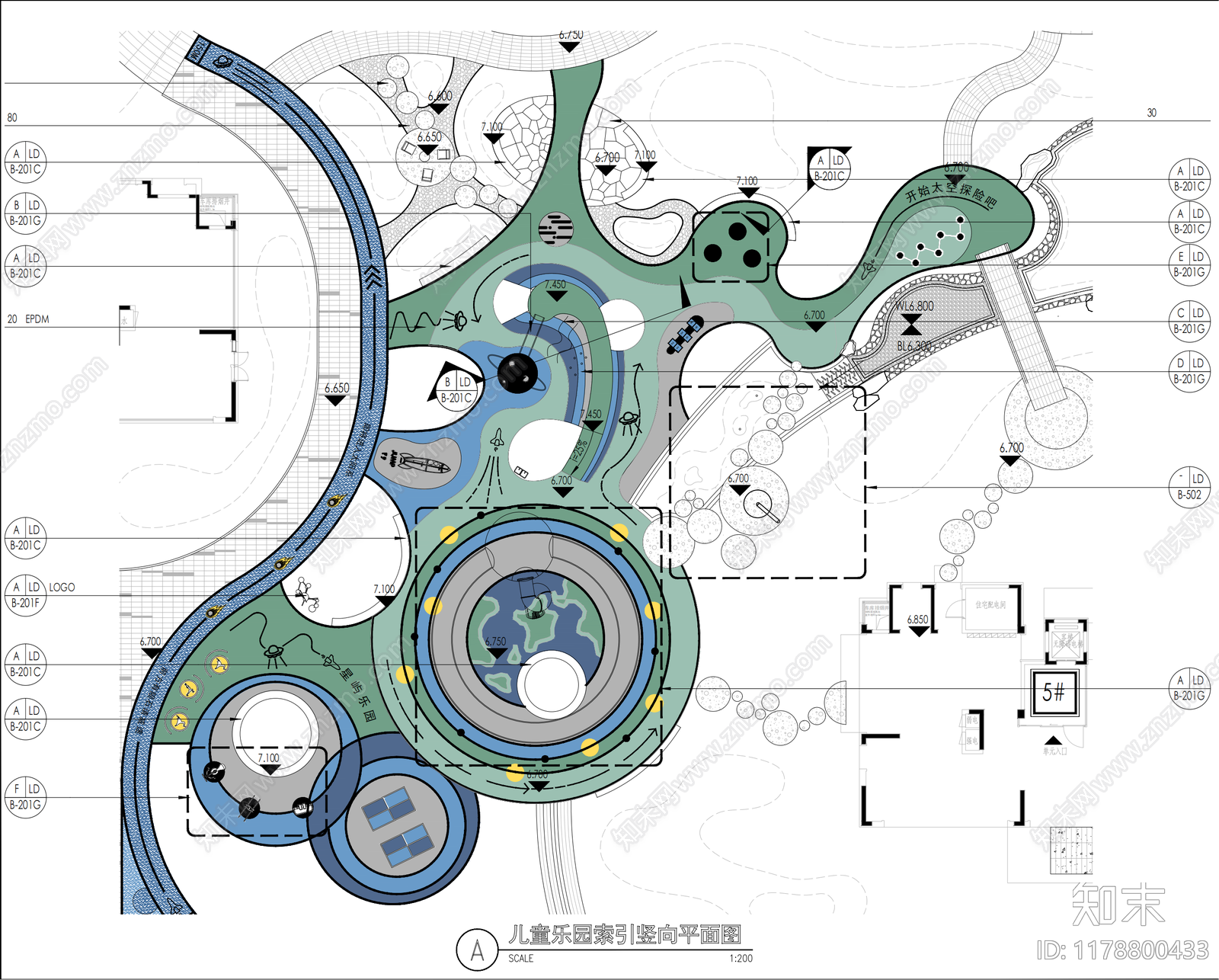 现代小区景观施工图下载【ID:1178800433】