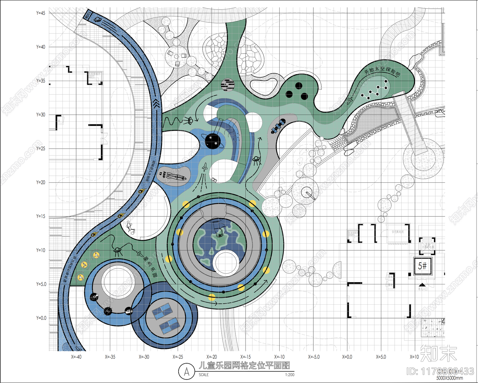 现代小区景观施工图下载【ID:1178800433】