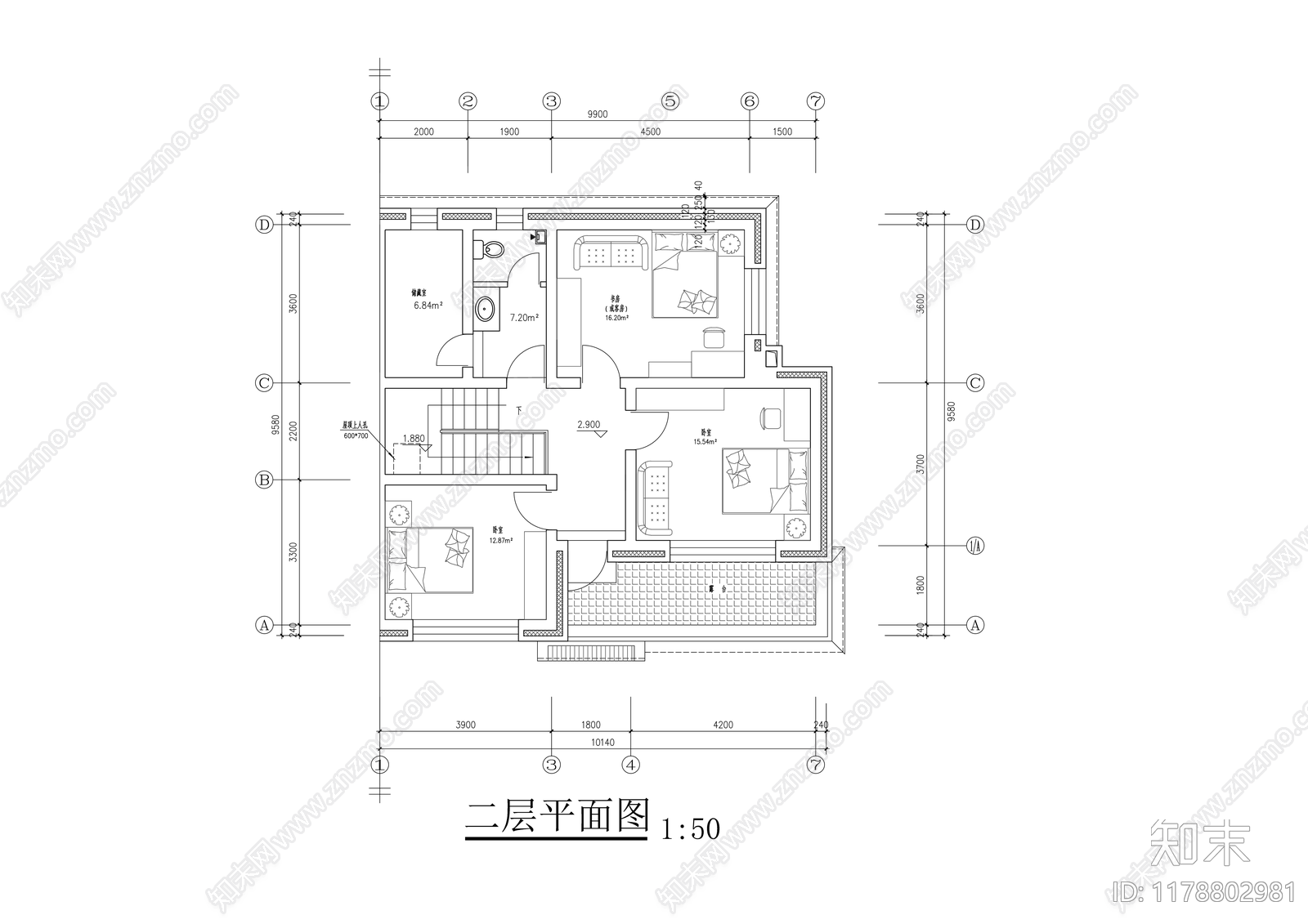 现代新中式别墅建筑施工图下载【ID:1178802981】