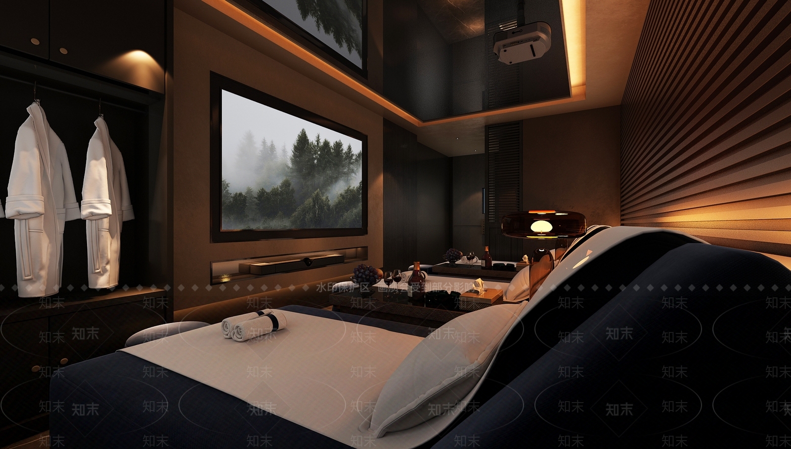 现代侘寂足浴店3D模型下载【ID:1178805418】