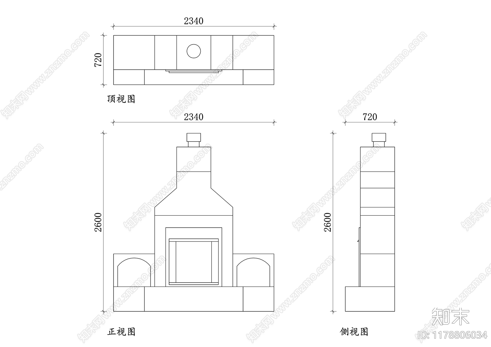 现代厨房设施施工图下载【ID:1178806034】