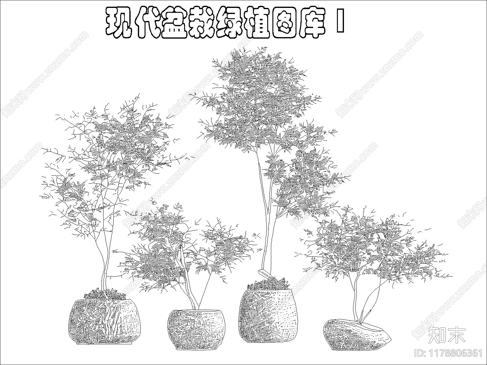 现代综合植物图库cad施工图下载【ID:1178806361】