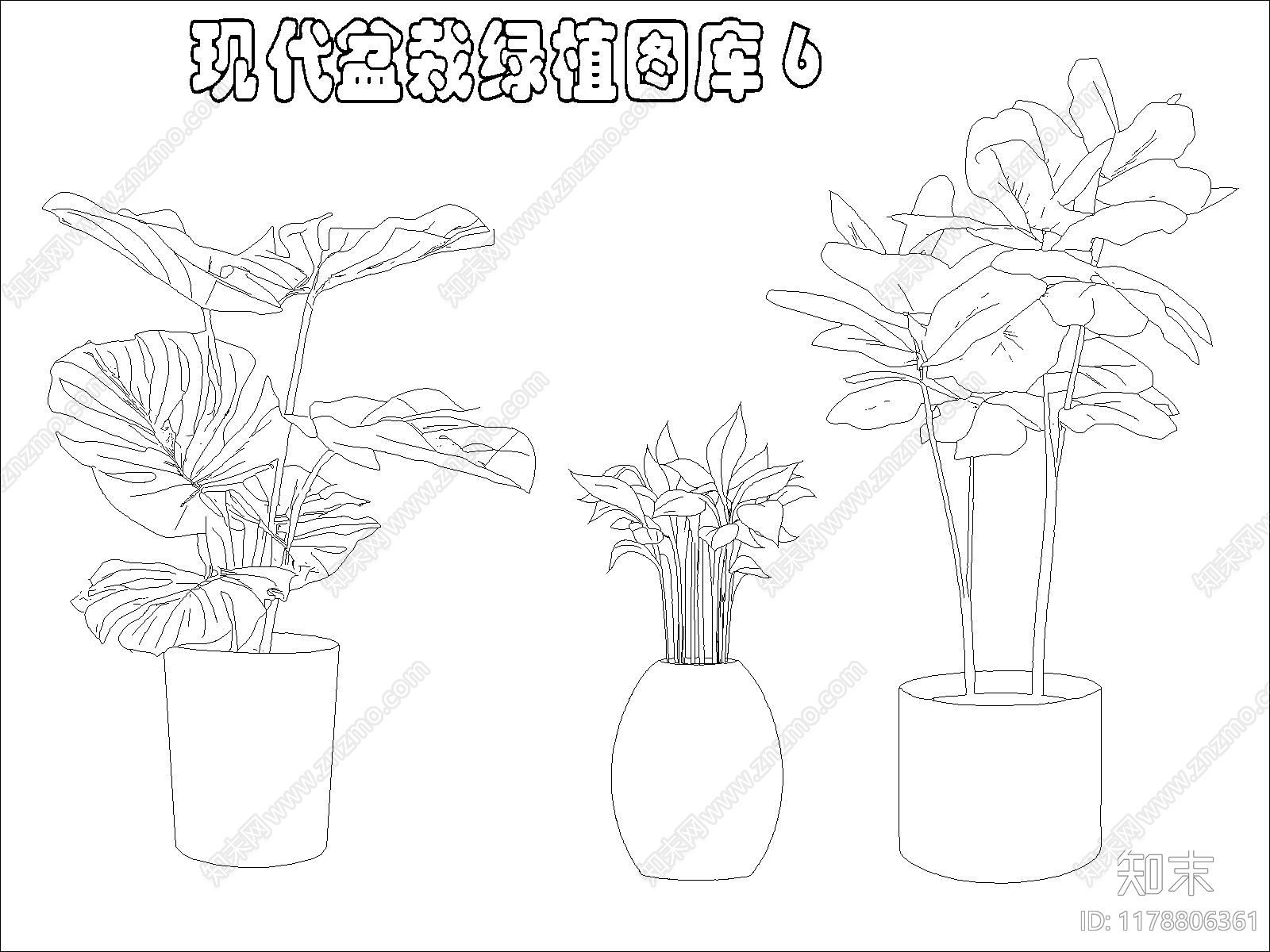 现代综合植物图库cad施工图下载【ID:1178806361】