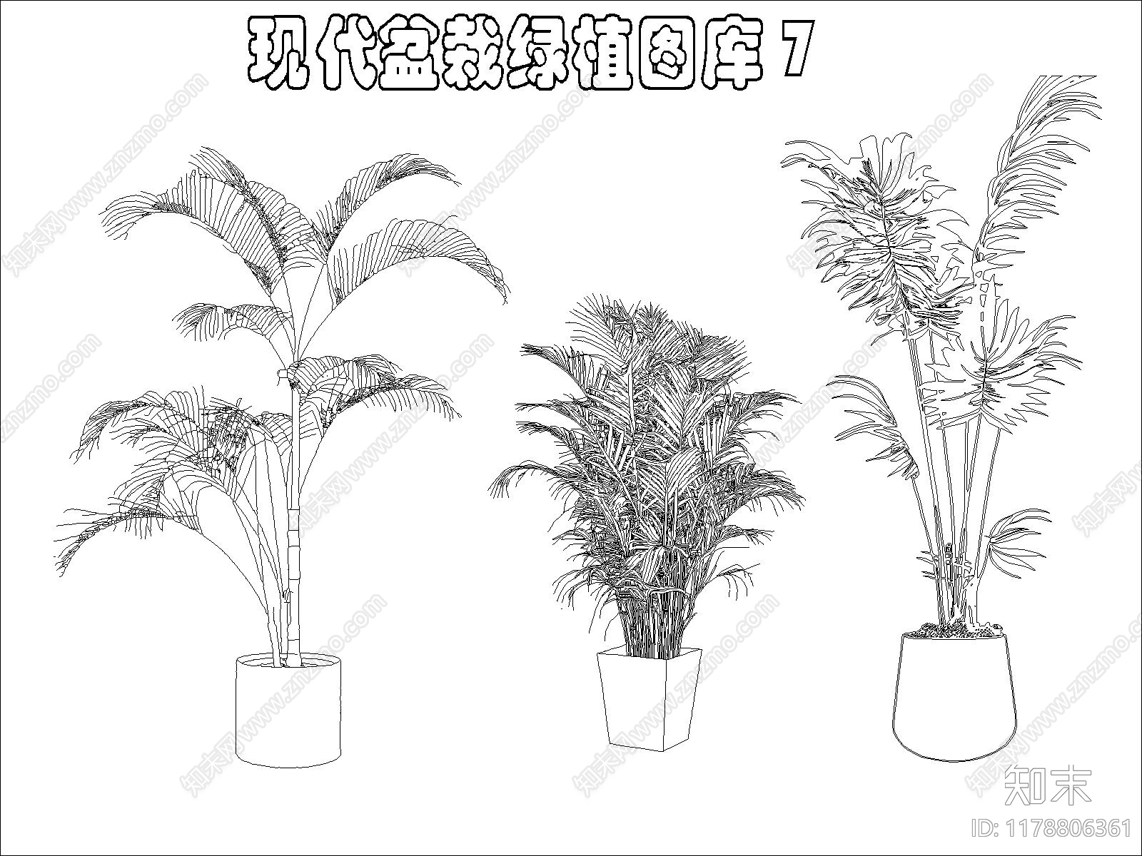 现代综合植物图库cad施工图下载【ID:1178806361】