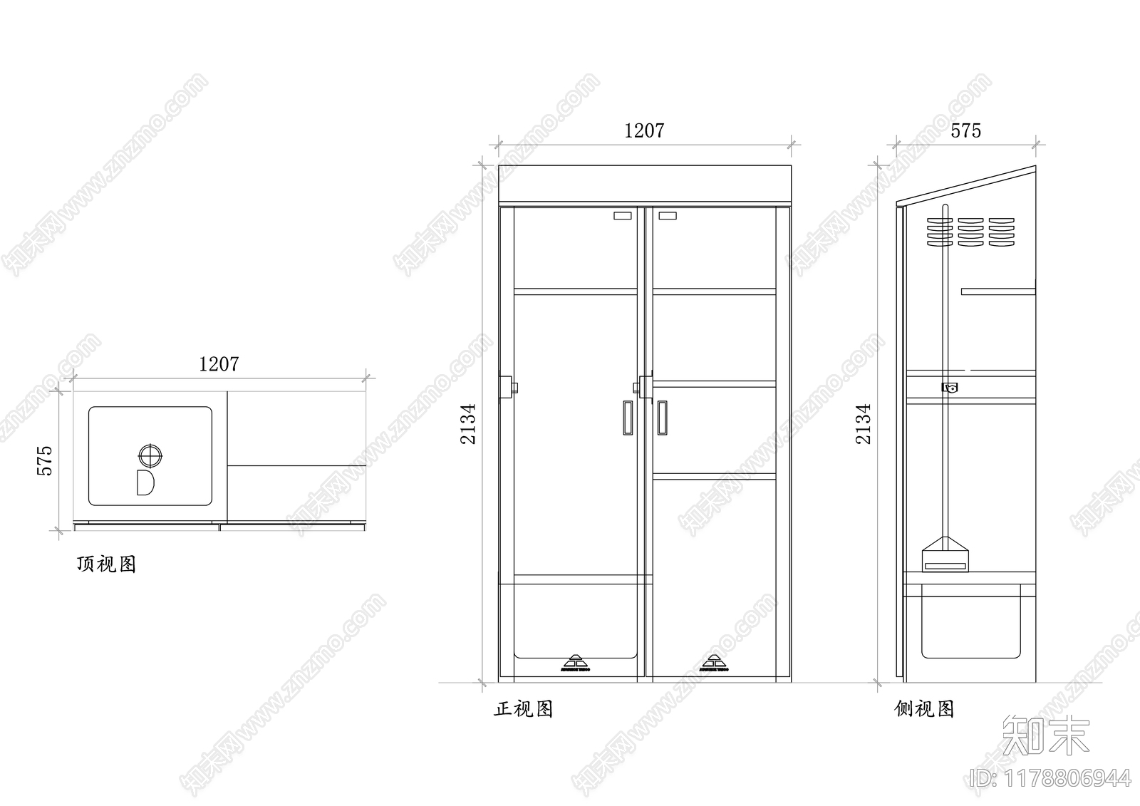 现代柜子cad施工图下载【ID:1178806944】