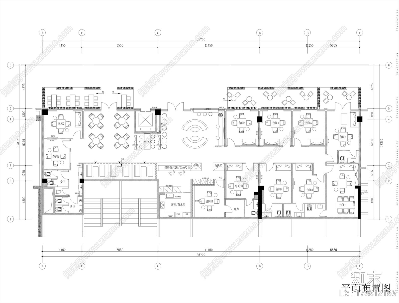 现代棋牌室cad施工图下载【ID:1178812186】