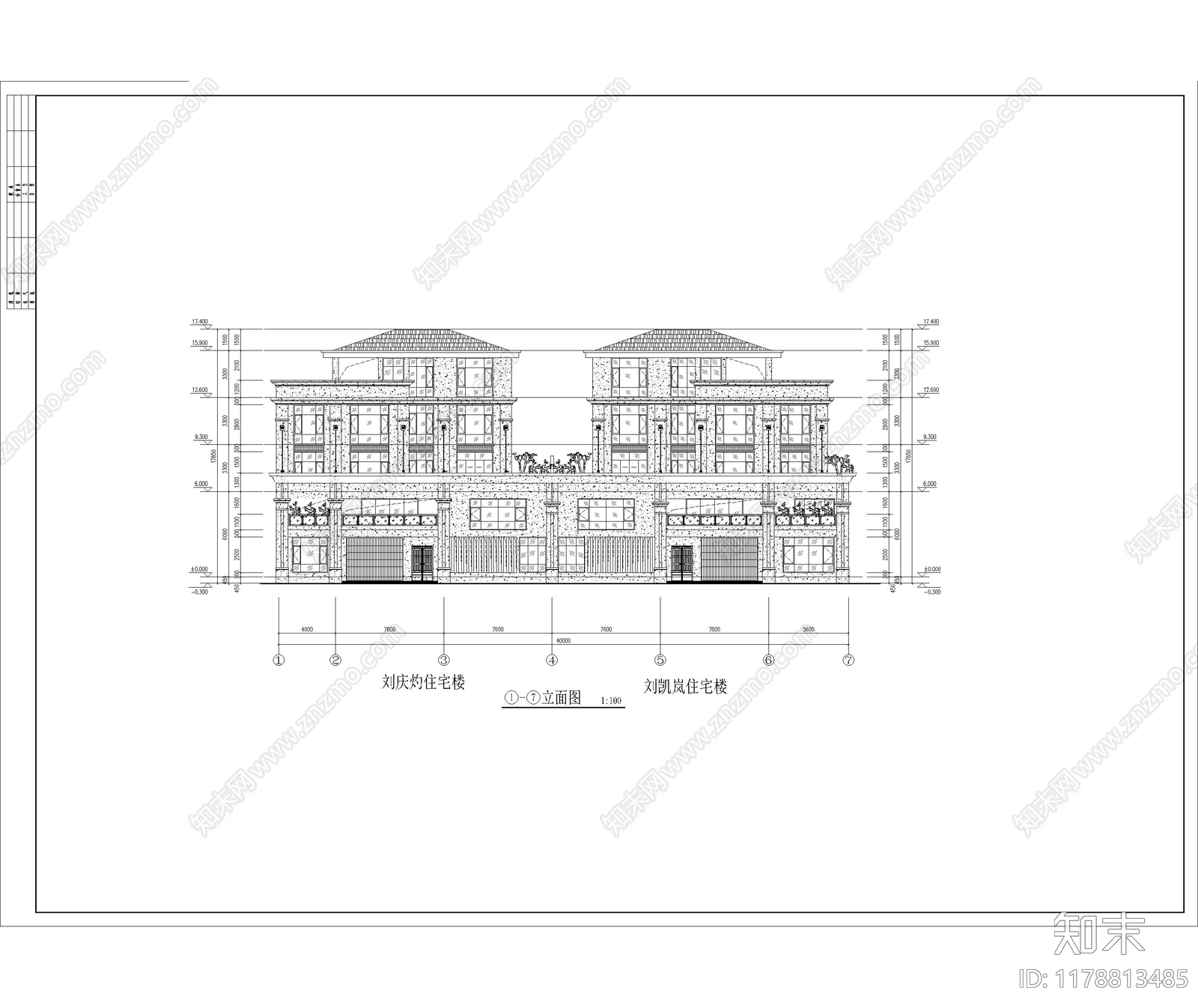 现代别墅建筑施工图下载【ID:1178813485】