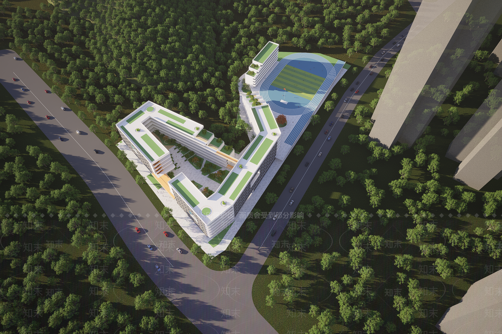 现代学校建筑SU模型下载【ID:1178823186】
