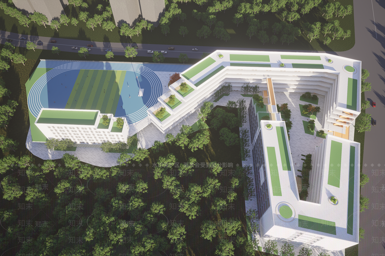 现代学校建筑SU模型下载【ID:1178823186】