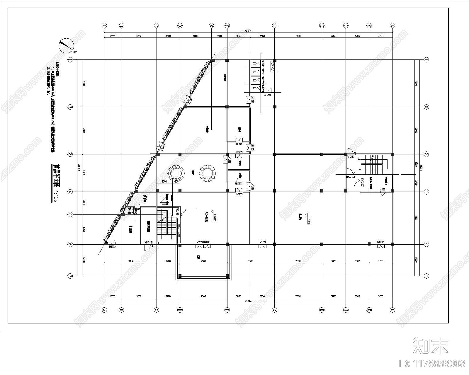 现代厂房施工图下载【ID:1178833008】