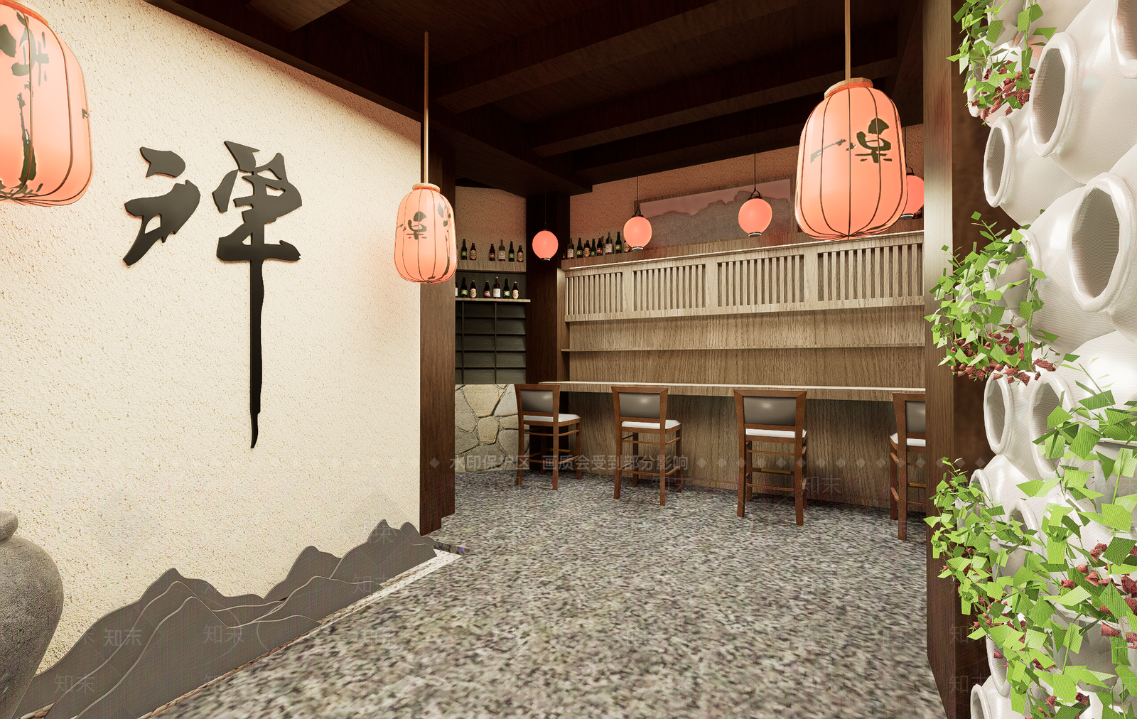 日式日料店SU模型下载【ID:1178833767】
