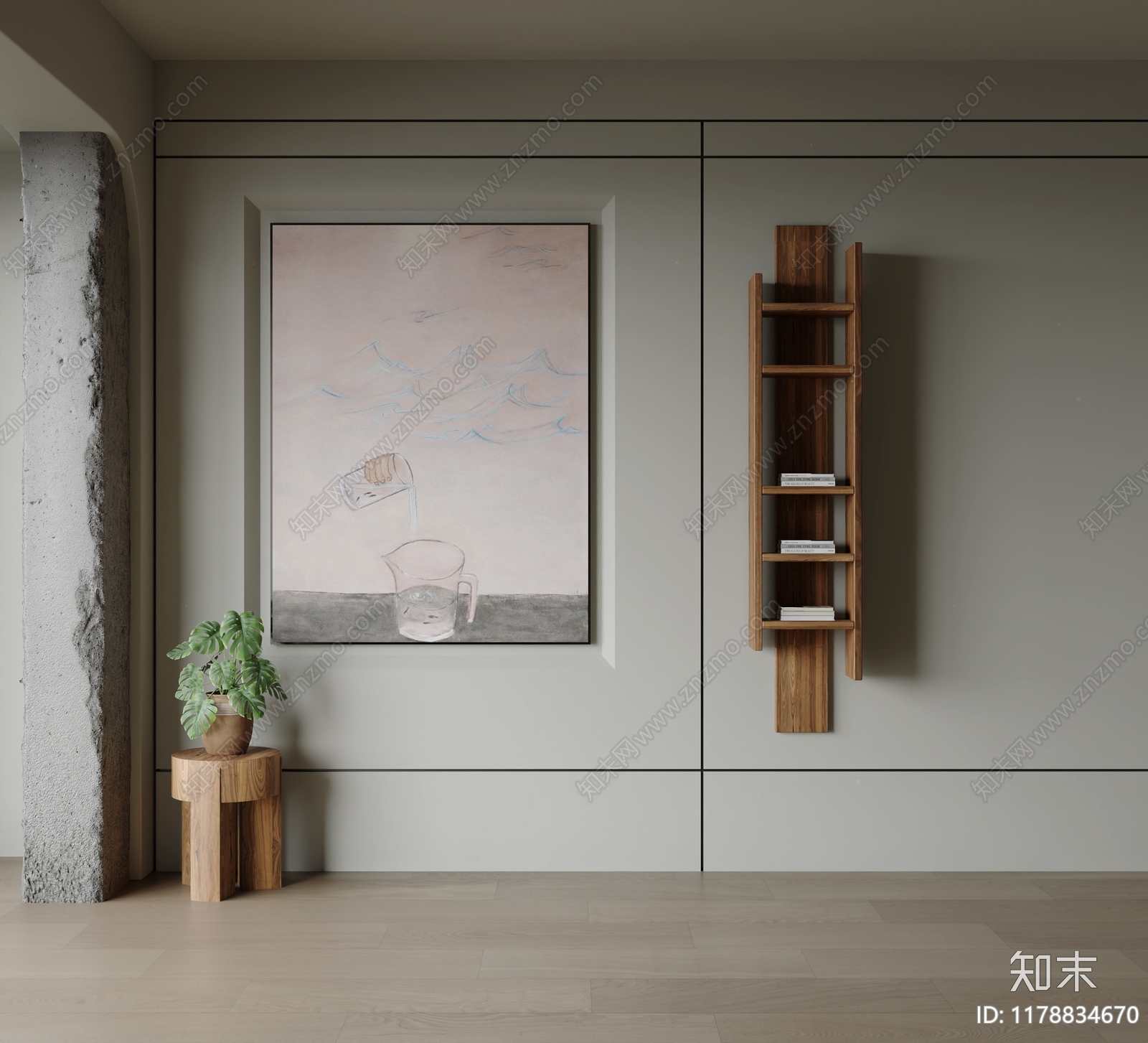 现代挂画3D模型下载【ID:1178834670】