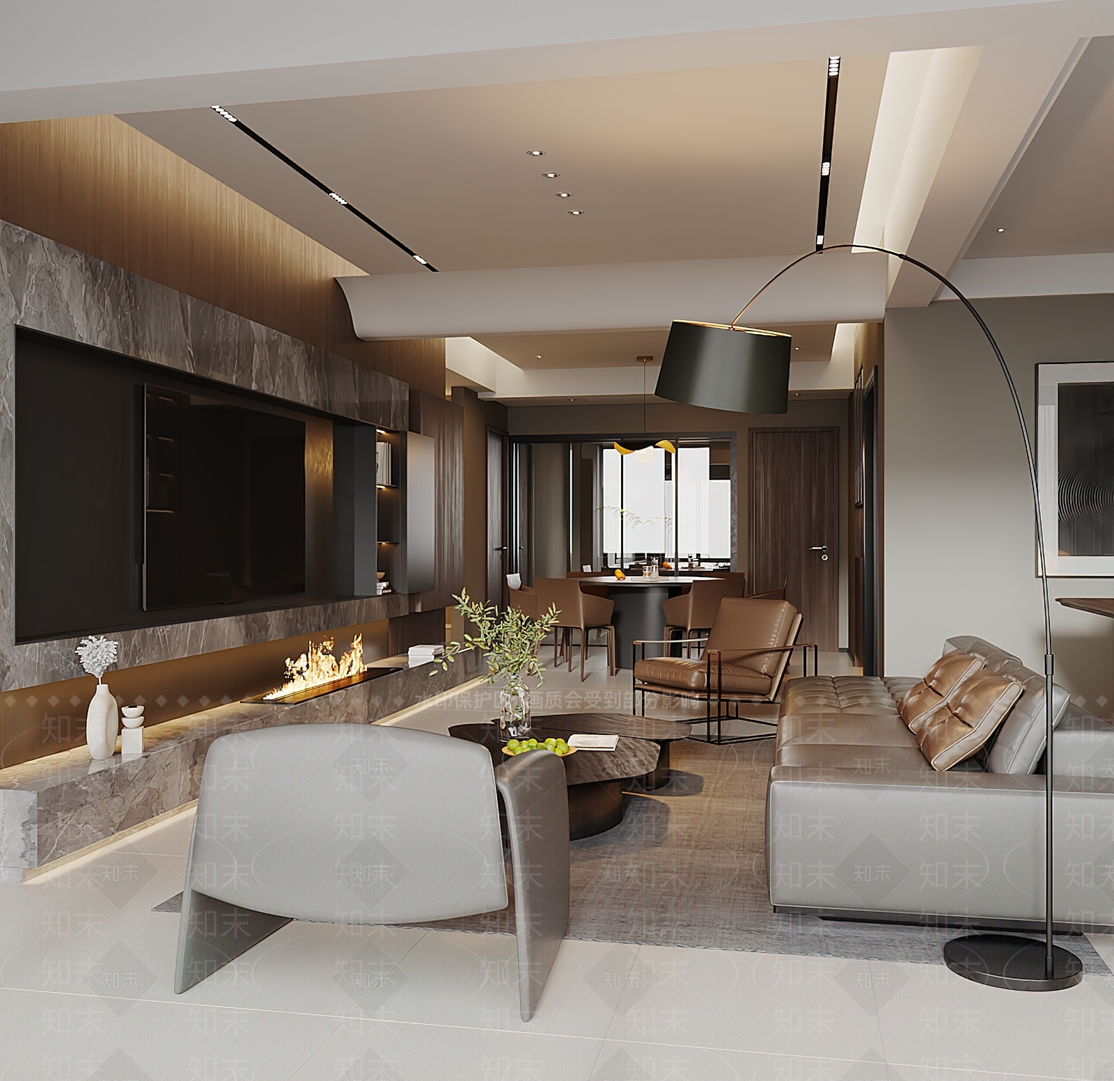 现代家居餐厅3D模型下载【ID:1214857478】