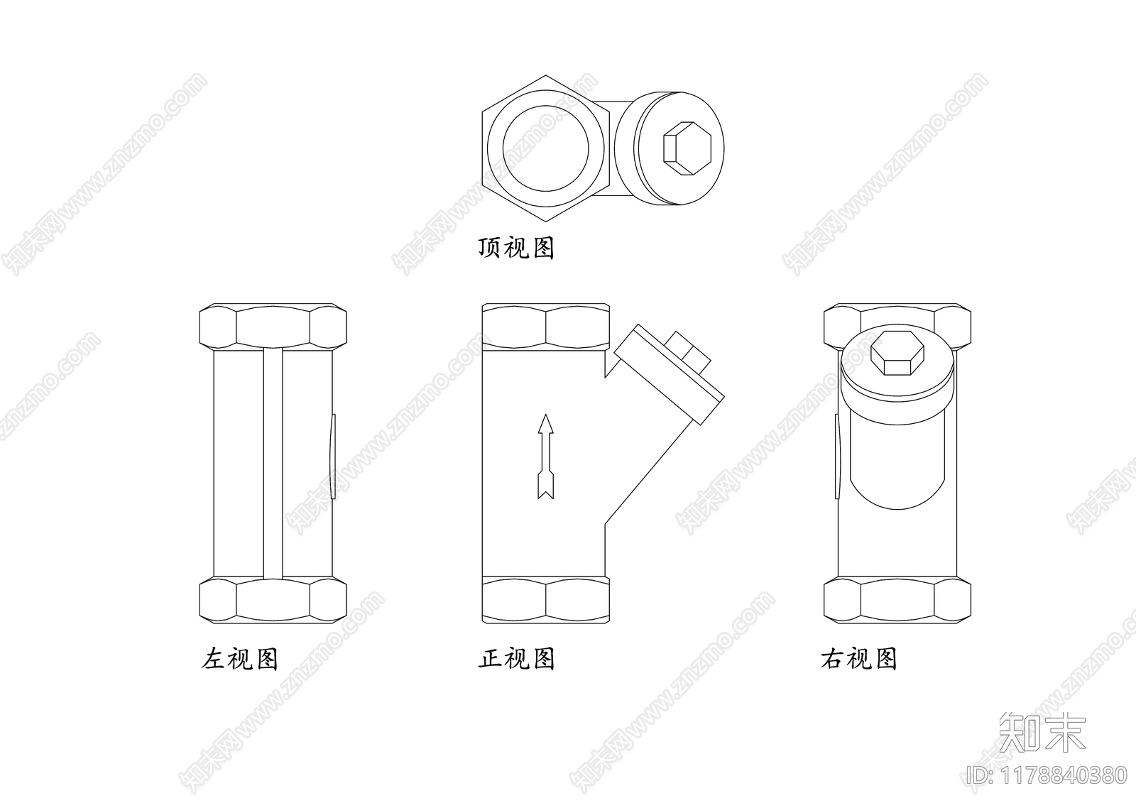 现代五金管件cad施工图下载【ID:1178840380】