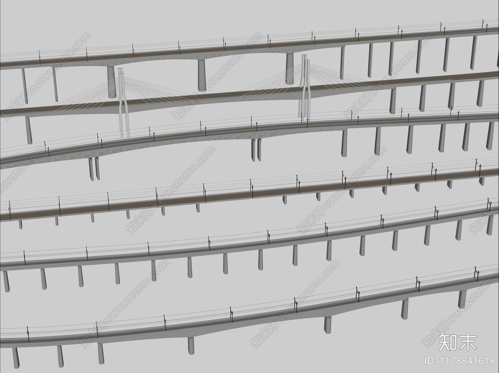 现代景观桥SU模型下载【ID:1178841618】