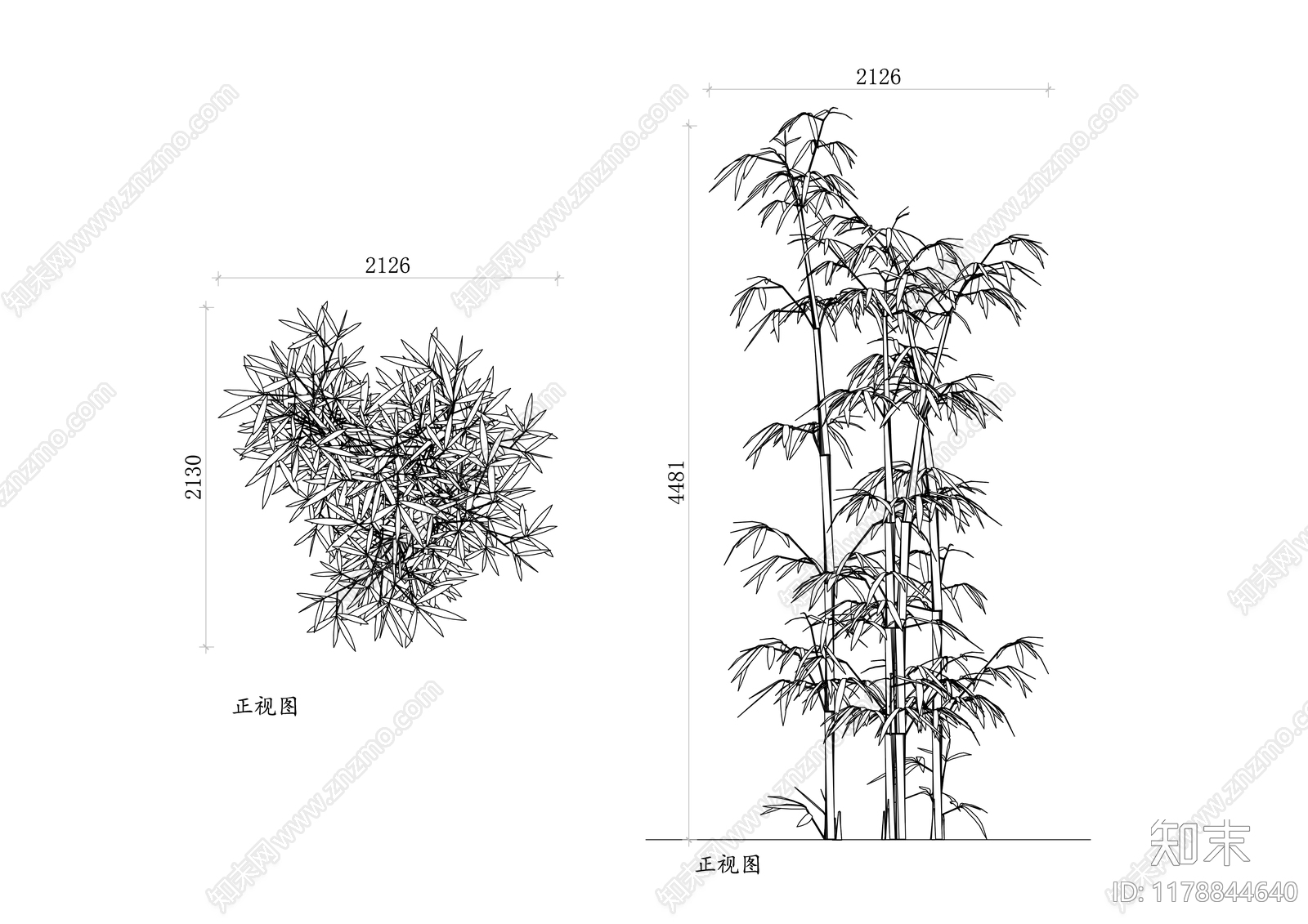 现代植物配置图库施工图下载【ID:1178844640】