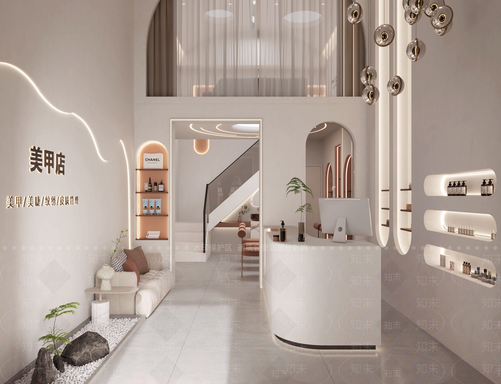 现代美发店3D模型下载【ID:1214857579】