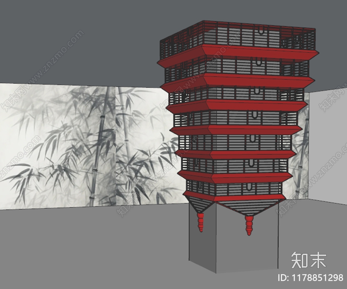 新中式现代休息区SU模型下载【ID:1178851298】