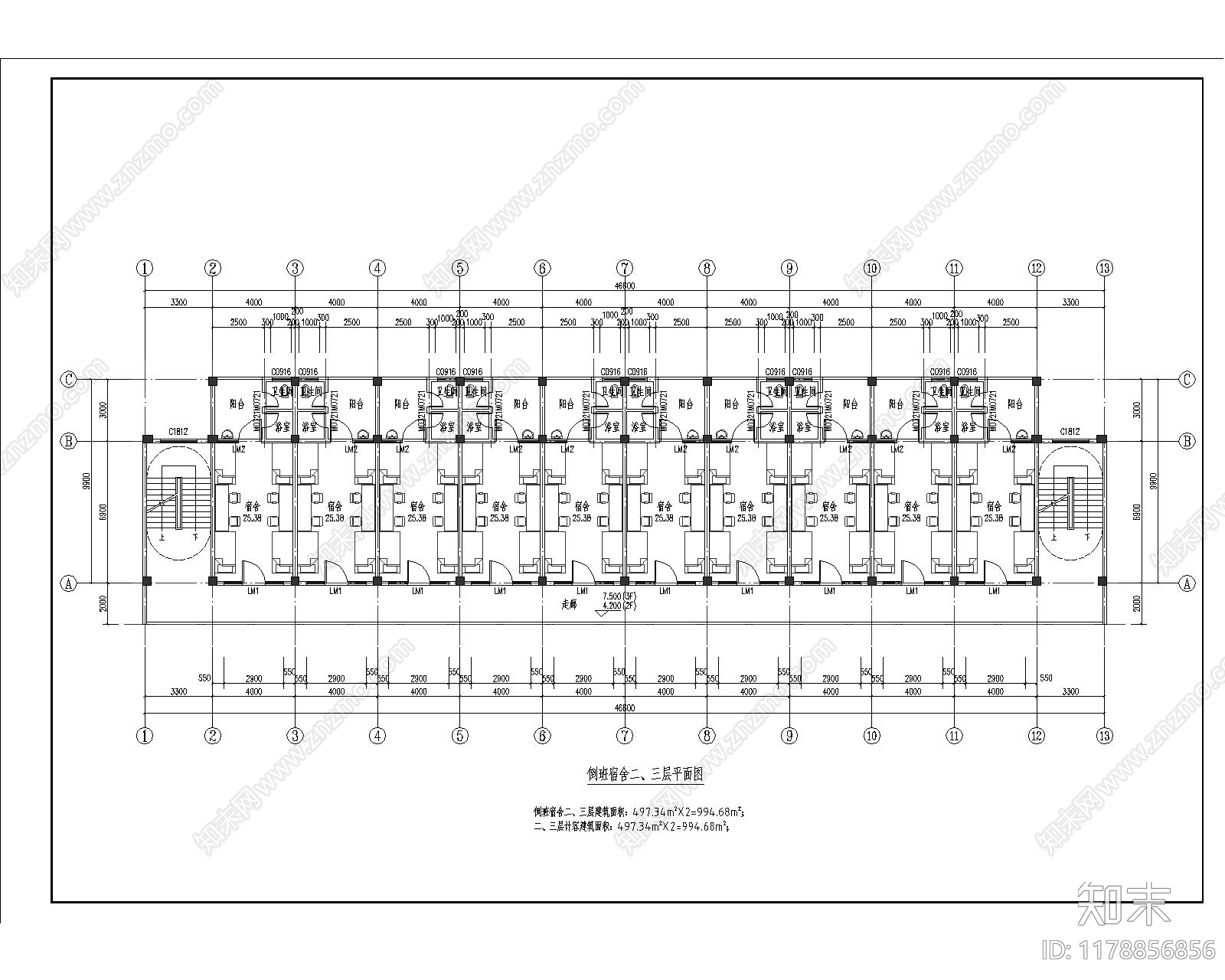 现代极简产业园建筑施工图下载【ID:1178856856】