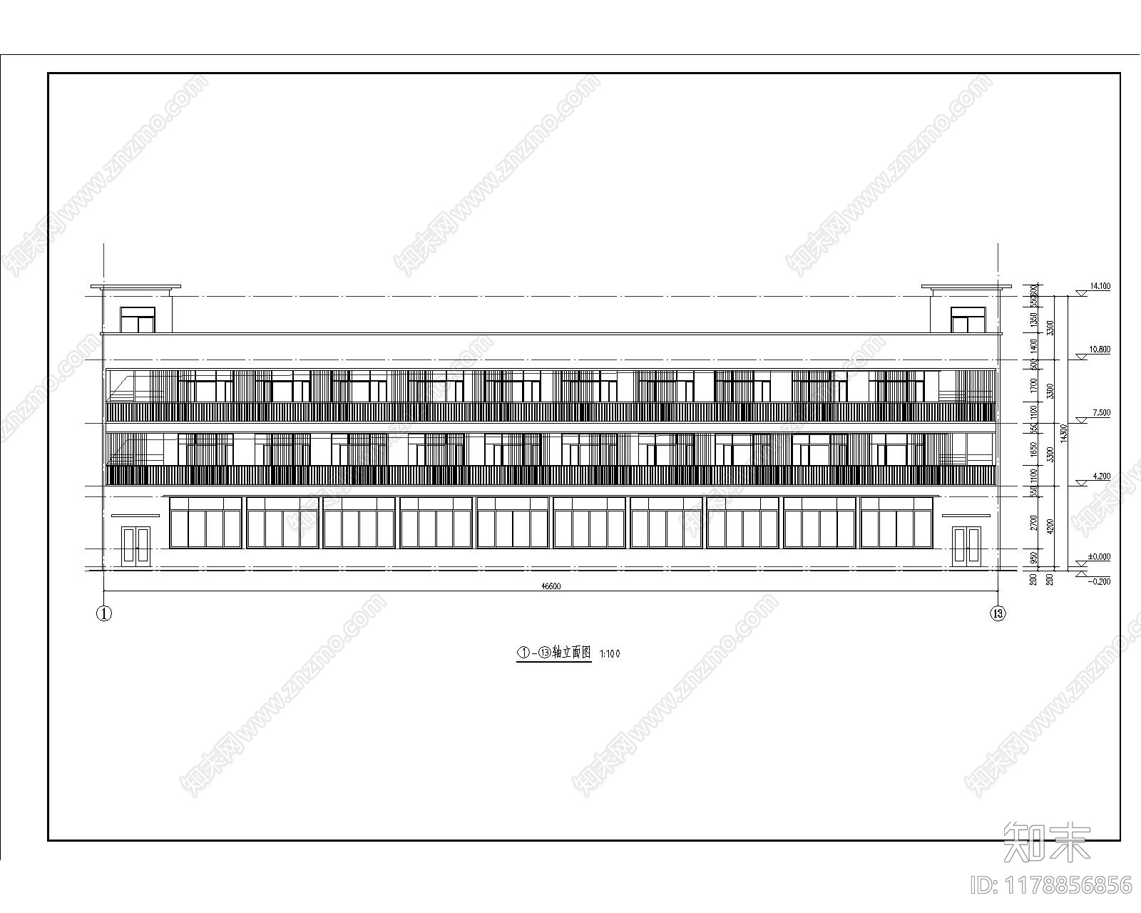 现代极简产业园建筑施工图下载【ID:1178856856】