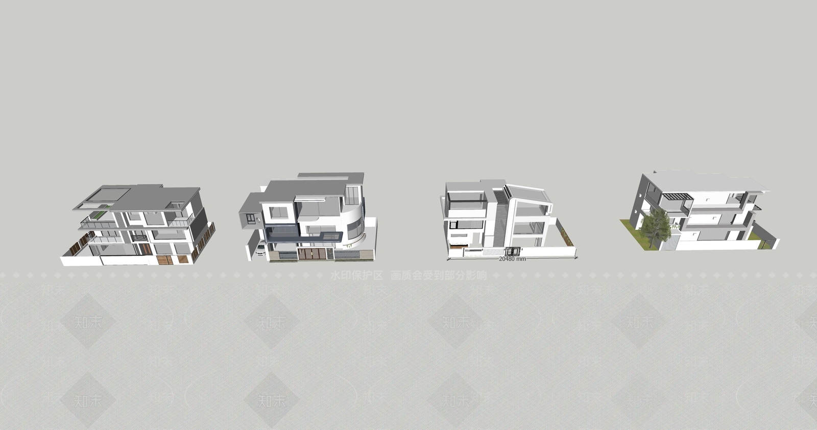 现代新中式多层住宅SU模型下载【ID:1178858037】