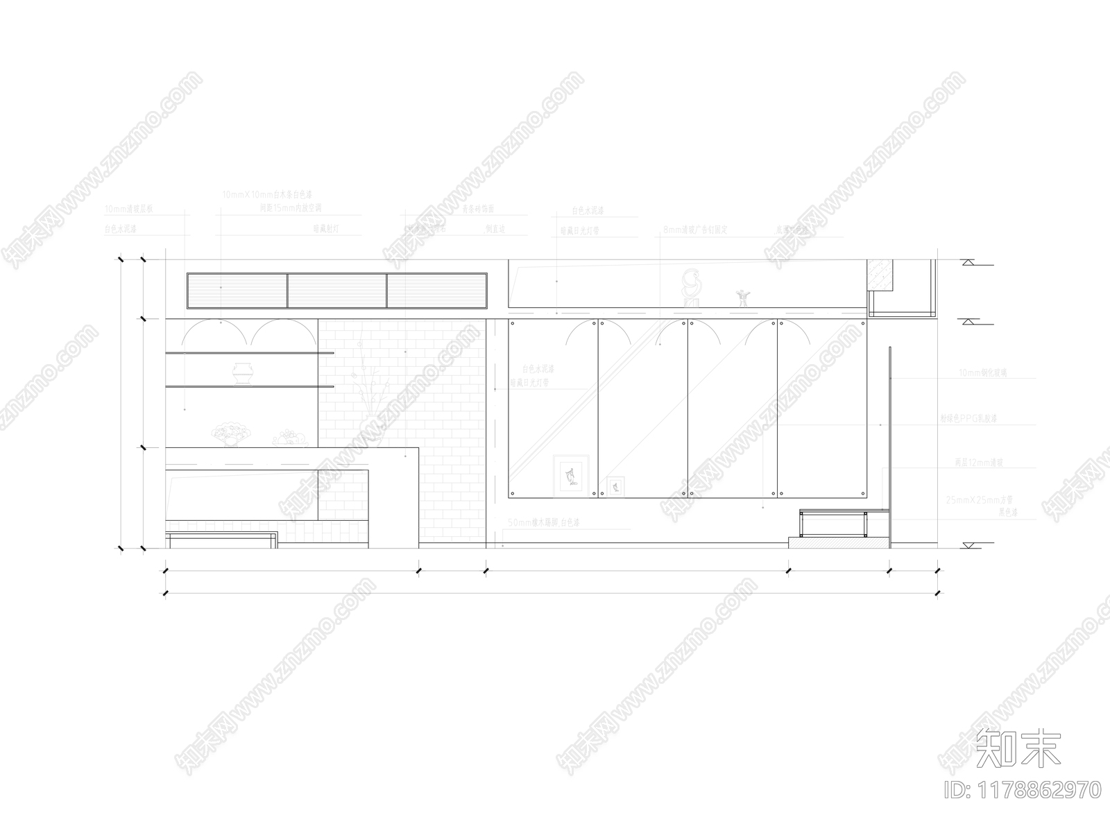 现代客厅cad施工图下载【ID:1178862970】