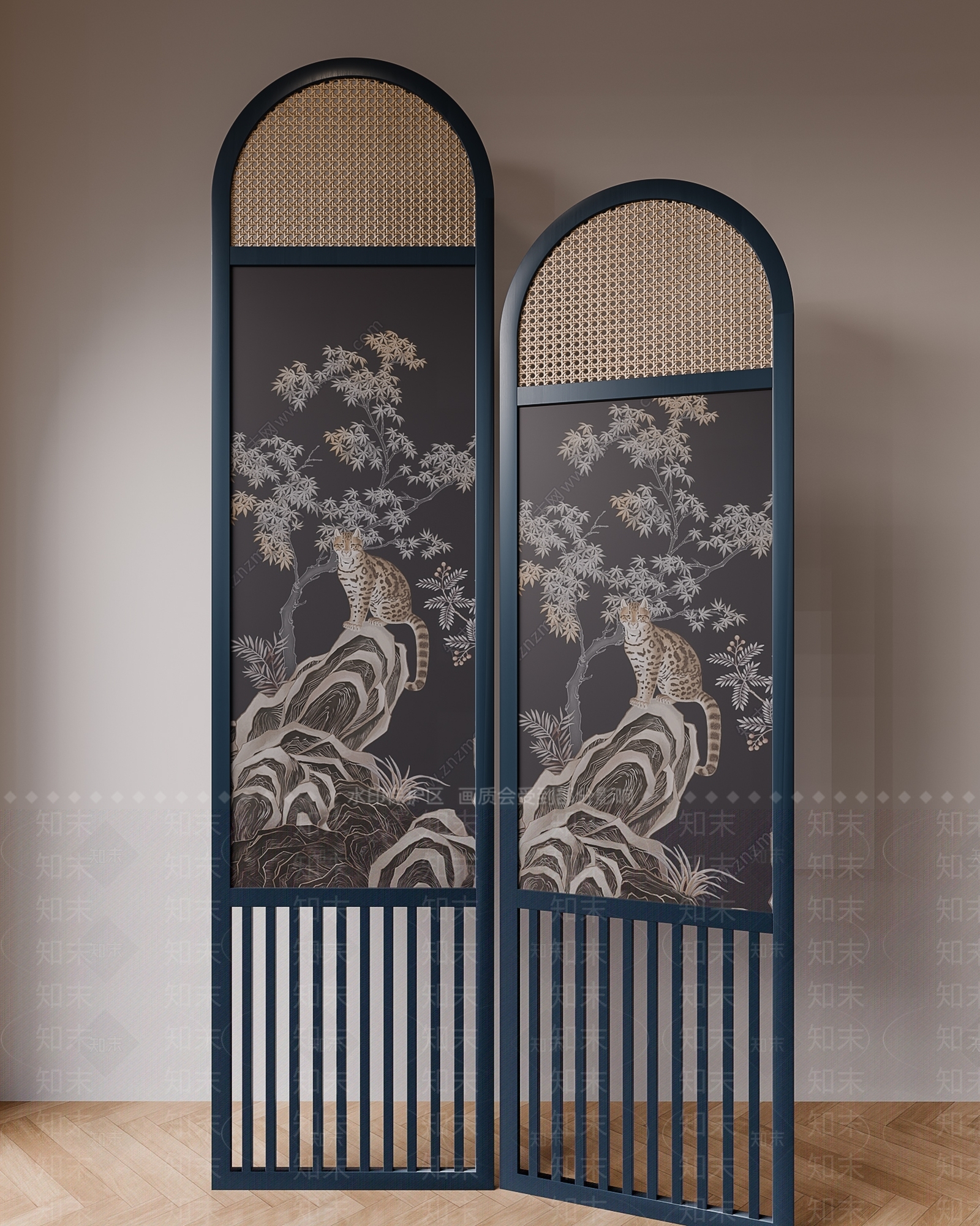中古法式屏风SU模型下载【ID:1178866070】